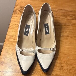 Bally Women's Two-Tone Cream and Black Heels